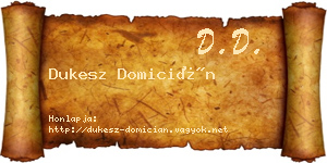 Dukesz Domicián névjegykártya